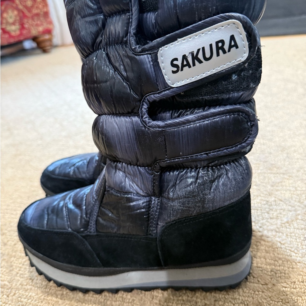 Sakura Midnight Blue Quilted Boots
